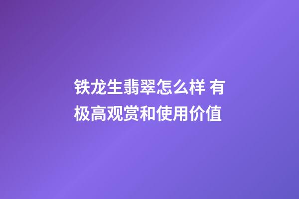 铁龙生翡翠怎么样 有极高观赏和使用价值